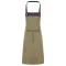 PR123 hosszú kötény zsebbel és patentos nyakpánttal Premier, Khaki/Brown-U