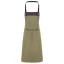 PR123 hosszú kötény zsebbel és patentos nyakpánttal Premier, Khaki/Brown-U