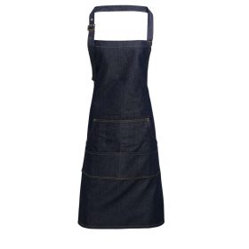   PR126 antikolt hosszú farmerkötény sok zsebbel Premier, Indigo Denim-U