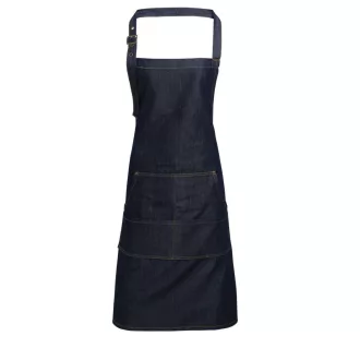   PR126 antikolt hosszú farmerkötény sok zsebbel Premier, Indigo Denim-U