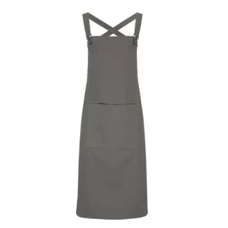   PR129 hosszú kötény saját anyagából készült pántokkal Premier, Dark Grey-U