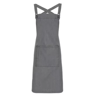   PR129 hosszú kötény saját anyagából készült pántokkal Premier, Grey Denim-U
