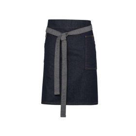   PR135 farmer rövid kötény tartós viaszolt hatású felülettel Premier, Indigo Denim-U