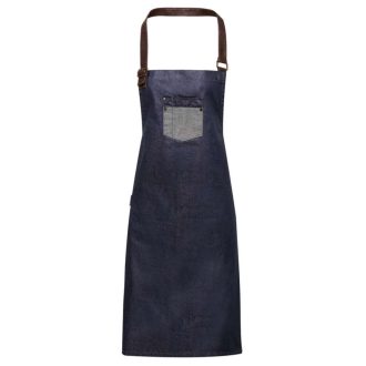   PR136 vízlepergető felületü hosszú farmer kötény Premier, Indigo Denim-U