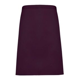   PR151 COLOURS félhosszú kötény, 90 cm hosszú megkötő pántokkal Premier, Aubergine-U