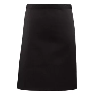  PR151 COLOURS félhosszú kötény, 90 cm hosszú megkötő pántokkal Premier, Black-U