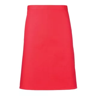   PR151 COLOURS félhosszú kötény, 90 cm hosszú megkötő pántokkal Premier, Strawberry Red-U