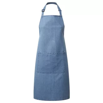   PR154 COLOURS nagy zsebes hosszú kötény saját anyagú pántokkal Premier, Blue Denim-U