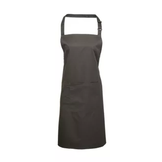   PR154 COLOURS nagy zsebes hosszú kötény saját anyagú pántokkal Premier, Dark Grey-U