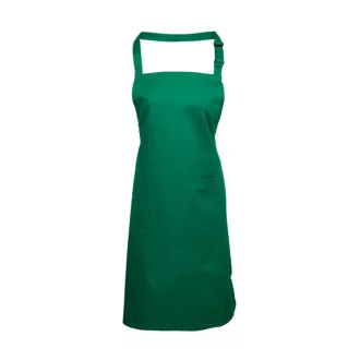  PR154 COLOURS nagy zsebes hosszú kötény saját anyagú pántokkal Premier, Emerald-U