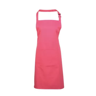   PR154 COLOURS nagy zsebes hosszú kötény saját anyagú pántokkal Premier, Fuchsia-U