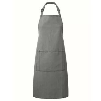   PR154 COLOURS nagy zsebes hosszú kötény saját anyagú pántokkal Premier, Grey Denim-U