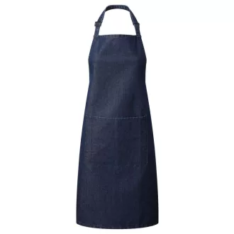   PR154 COLOURS nagy zsebes hosszú kötény saját anyagú pántokkal Premier, Indigo Denim-U