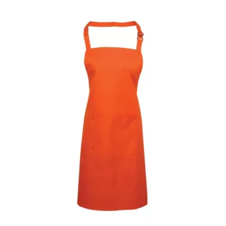   PR154 COLOURS nagy zsebes hosszú kötény saját anyagú pántokkal Premier, Orange-U