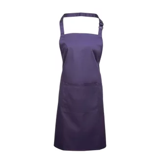   PR154 COLOURS nagy zsebes hosszú kötény saját anyagú pántokkal Premier, Purple-U