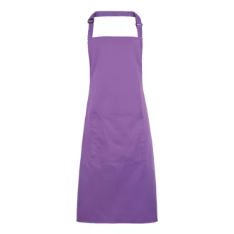   PR154 COLOURS nagy zsebes hosszú kötény saját anyagú pántokkal Premier, Rich Violet-U
