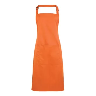   PR154 COLOURS nagy zsebes hosszú kötény saját anyagú pántokkal Premier, Terracotta-U