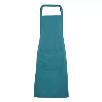   PR154 COLOURS nagy zsebes hosszú kötény saját anyagú pántokkal Premier, Teal-U