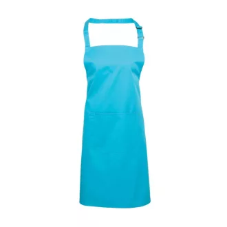   PR154 COLOURS nagy zsebes hosszú kötény saját anyagú pántokkal Premier, Turquoise-U