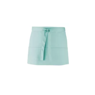   PR155 COLOURS rövid pultos kötény három tabletbarát zsebbel Premier, Aqua-U