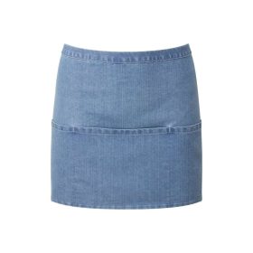   PR155 COLOURS rövid pultos kötény három tabletbarát zsebbel Premier, Blue Denim-U