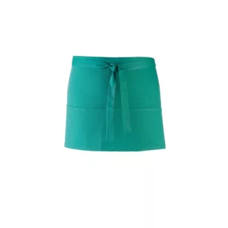   PR155 COLOURS rövid pultos kötény három tabletbarát zsebbel Premier, Emerald-U