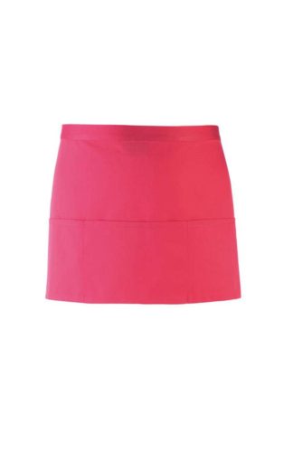 PR155 COLOURS rövid pultos kötény három tabletbarát zsebbel Premier, Hot Pink-U