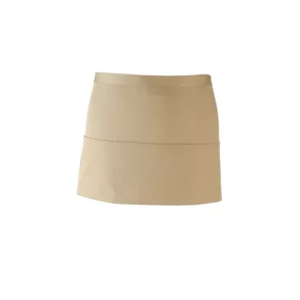   PR155 COLOURS rövid pultos kötény három tabletbarát zsebbel Premier, Khaki-U