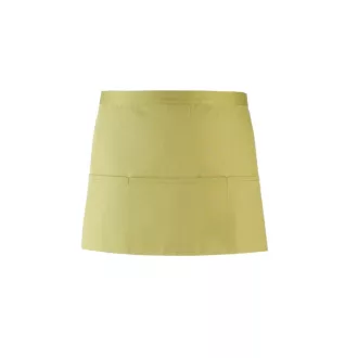   PR155 COLOURS rövid pultos kötény három tabletbarát zsebbel Premier, Lime-U
