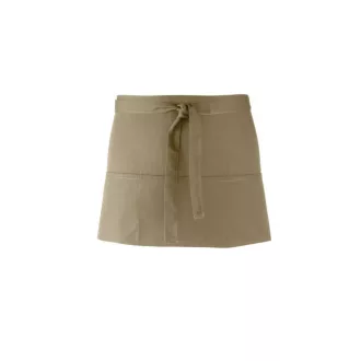   PR155 COLOURS rövid pultos kötény három tabletbarát zsebbel Premier, Olive-U