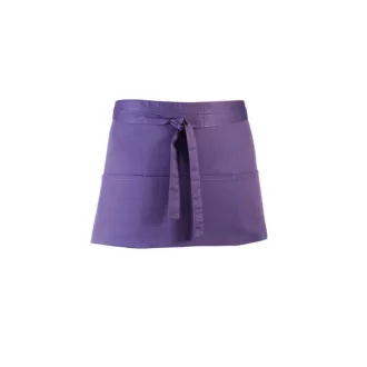   PR155 COLOURS rövid pultos kötény három tabletbarát zsebbel Premier, Purple-U