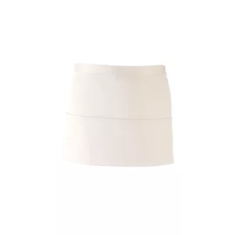  PR155 COLOURS rövid pultos kötény három tabletbarát zsebbel Premier, White-U