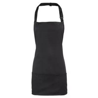   PR159 COLOURS nyakba akasztható rövid kötény tablettartó zsebbel Premier, Black-U