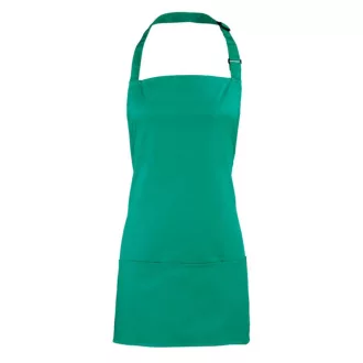   PR159 COLOURS nyakba akasztható rövid kötény tablettartó zsebbel Premier, Emerald-U