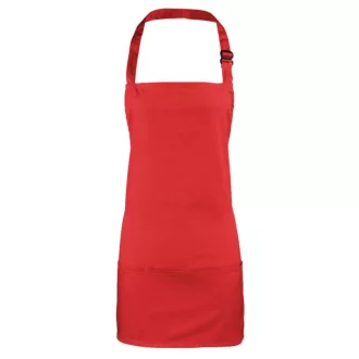   PR159 COLOURS nyakba akasztható rövid kötény tablettartó zsebbel Premier, Red-U
