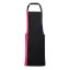 PR162 COLOURS nyakas félhosszú kötény kontrasztos hosszanti betéttel Premier, Black/Hot Pink-U
