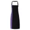 PR162 COLOURS nyakas félhosszú kötény kontrasztos hosszanti betéttel Premier, Black/Purple-U