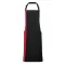 PR162 COLOURS nyakas félhosszú kötény kontrasztos hosszanti betéttel Premier, Black/Red-U