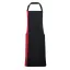 PR162 COLOURS nyakas félhosszú kötény kontrasztos hosszanti betéttel Premier, Black/Red-U