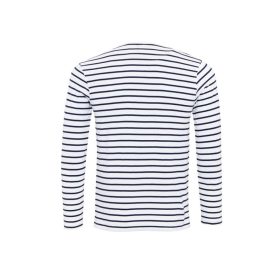   PR218 férfi gombos nyakú felgombolható hosszú ujjú sztreccspóló Premier, White/Navy-XS