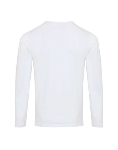 PR218 férfi gombos nyakú felgombolható hosszú ujjú sztreccspóló Premier, White-XS