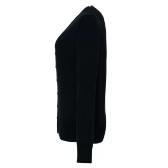   PR402 ESSENTIAL Női V-nyakú elején gombos akril kardigán Premier, Black-XS