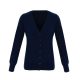 PR402 ESSENTIAL Női V-nyakú elején gombos akril kardigán Premier, Navy-XS