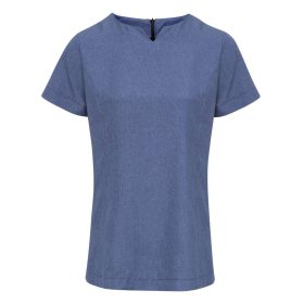   PR688 oldalzsebes lekerekített V-nyakú tunika Premier, Blue Heather-XS
