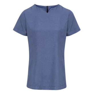   PR688 oldalzsebes lekerekített V-nyakú tunika Premier, Blue Heather-XS