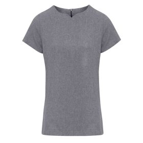   PR688 oldalzsebes lekerekített V-nyakú tunika Premier, Grey Heather-XS