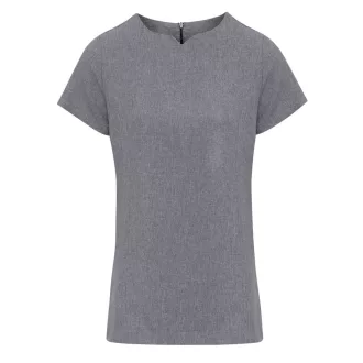   PR688 oldalzsebes lekerekített V-nyakú tunika Premier, Grey Heather-XS
