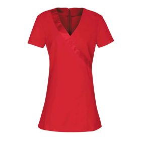   PR690 hátul cipzáras tunika szatén díszítéssel Premier, Strawberry Red-XXS