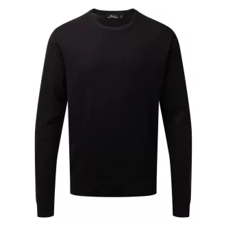   PR692 finom kötésű kereknyakú férfi pulóver Premier, Black-S
