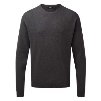   PR692 finom kötésű kereknyakú férfi pulóver Premier, Charcoal-S